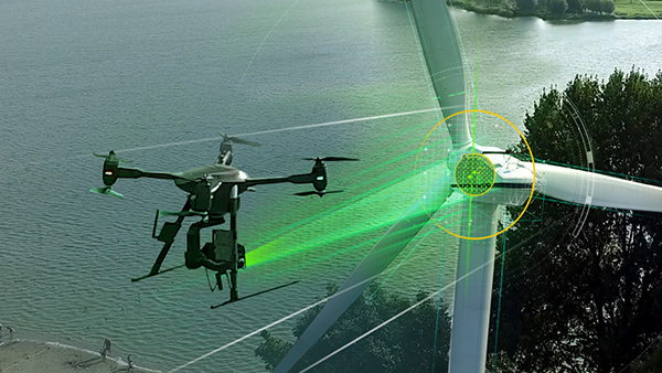 drone scanns windmill