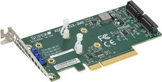 AOC-SLG3-2M2 Low Profile PCIe Riser Card supports 2 M.2 Module