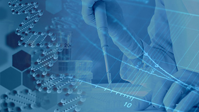 DNA-Strang und Laborpipette