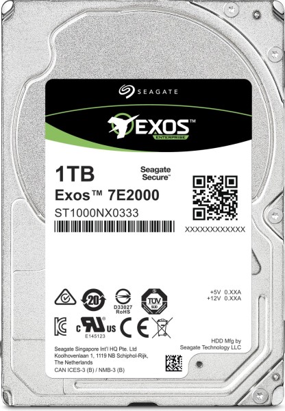 Seagate Exos 7E2000 1TB SATA 6GB/s 2.5" HDD 512n
