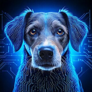 firefly_-a_digitalized_mixed_terrier_setter_dog-_stylized_as_if_scanned_or_reconstructed_from_data-